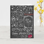 Happy Valentine´s Day - Love chalkboard Kaart (Gele Bloem)