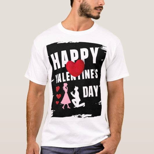 Happy Valentine’s Day Matching Couples Outfit Tee T-shirt (Voorkant)