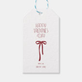 Happy Valentine’s Day – Minimal Ribbon Bow Cadeaulabel (Voorkant)