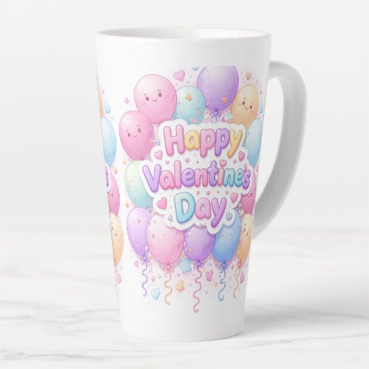 Happy Valentine’s Day Mug – Cute Love Gift Latte Mok (Rechterhoek)