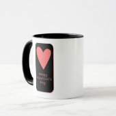 Happy Valentine’s Day Mug | Pink Heart Design Mok (Voorkant links)