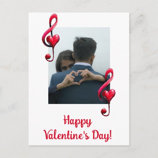 Happy Valentine’s Day Music of Love Briefkaart (Voorkant)