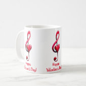 Happy Valentine’s Day Music of Love Koffiemok (Voorkant links)