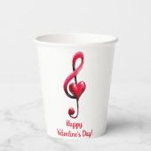 Happy Valentine’s Day Music of Love Papieren Bekers (Achterkant)