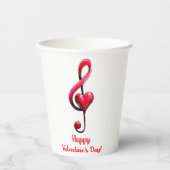 Happy Valentine’s Day Music of Love Papieren Bekers (Voorkant)
