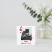 Happy Valentine’s Day Music of Love Vierkante Visitekaartje (Staand voorkant)