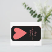 Happy Valentine’s Day Postcard | Pink Heart Briefkaart (Staand voorkant)