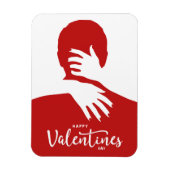 Happy Valentine’s Day Red Love Hug Silhouette Magneet (Verticaal)