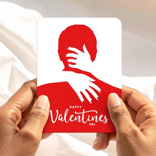 Happy Valentine’s Day Red Love Hug Silhouette Magneet