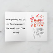 Happy Valentine’s Day – Romantic Couple Kaart (Binnen)