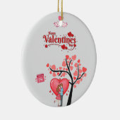 Happy Valentine’s Day – Romantic Couple  Keramisch Ornament (Rechts)