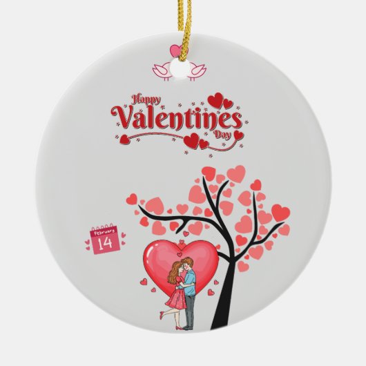Happy Valentine’s Day – Romantic Couple  Keramisch Ornament (Voorkant)