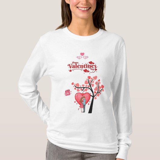 Happy Valentine’s Day – Romantic Couple T-shirt (Voorkant)
