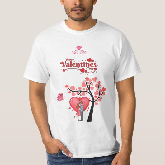 Happy Valentine’s Day – Romantic Couple T-shirt (Voorkant)