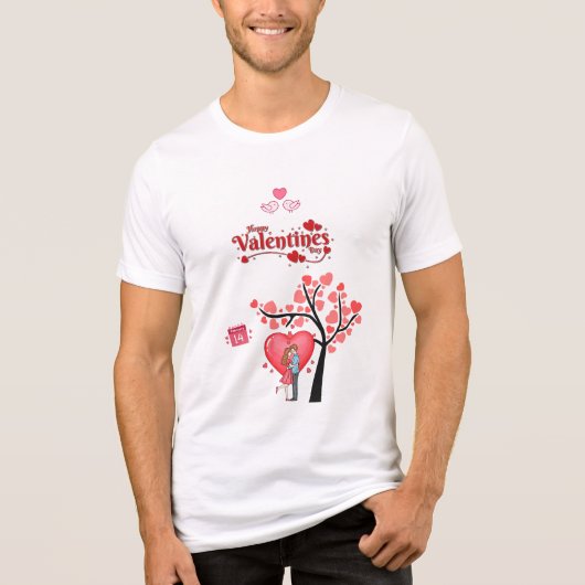 Happy Valentine’s Day – Romantic Couple  Tri-Blend Shirt (Voorkant)