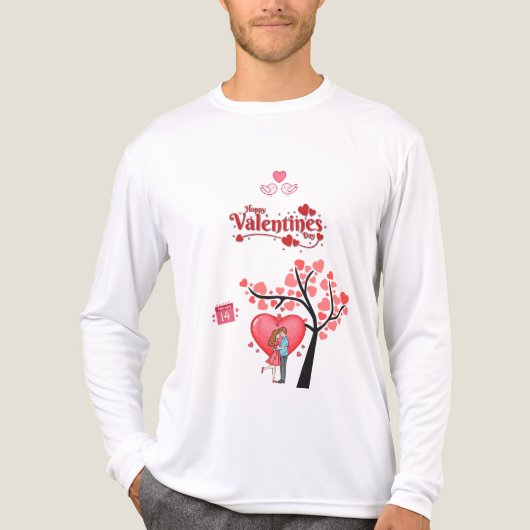 Happy Valentine’s Day – Romantic Couple  Tri-Blend Shirt (Voorkant volledig)