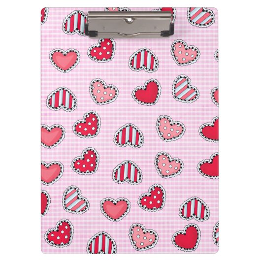 Happy Valentine’s Day Romantic Red Heart Keepsake Klembord (Voorkant)