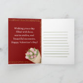 Happy Valentine’s Day Rose Greeting Card Kaart (Binnen)