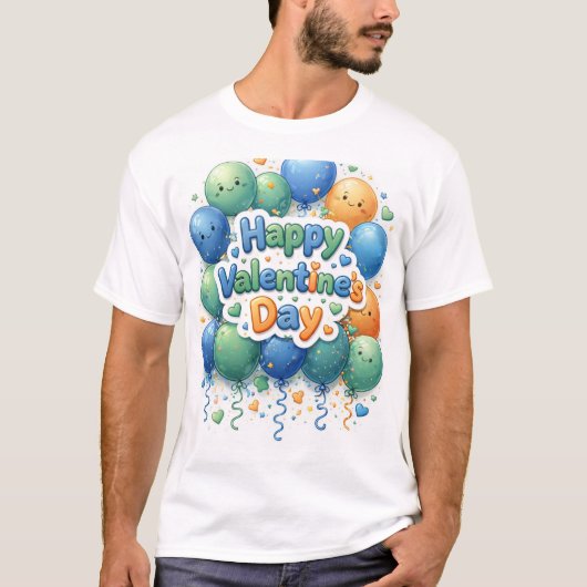 Happy Valentine’s Day T-Shirt | Romantic Love Shir (Voorkant)