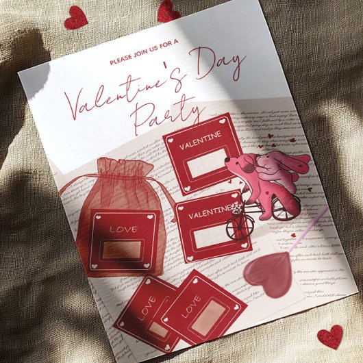 Happy Valentine’s Day – Tickets & Puppy on Bicycle Kaart