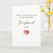 Happy Valentine’s Day to My Amazing Husband Kaart (Gele Bloem)