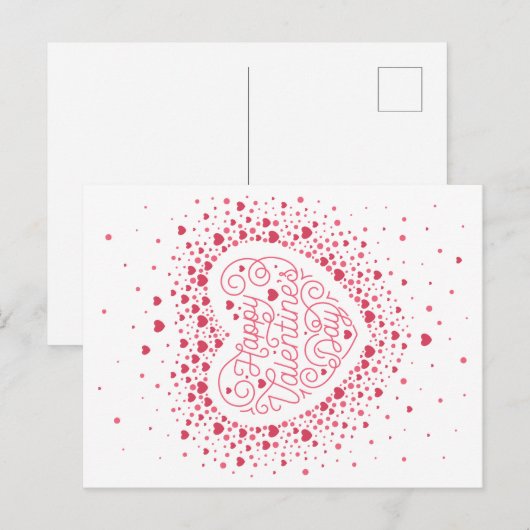 HAPPY VALENTINE"S DAY / Valentine's Day Postcard Feestdagenkaart (Voorkant / Achterkant)