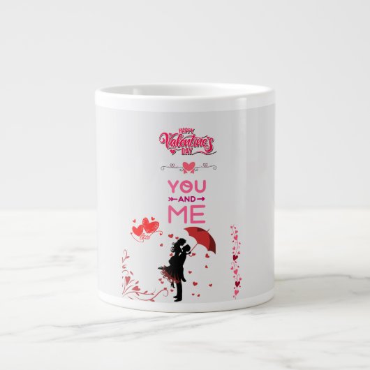 Happy Valentine’s Day – You and Me Romantic Love  Grote Koffiekop (Voorkant)