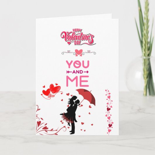 Happy Valentine’s Day – You and Me Romantic Love Kaart (Voorkant)