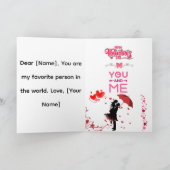 Happy Valentine’s Day – You and Me Romantic Love Kaart (Binnen)