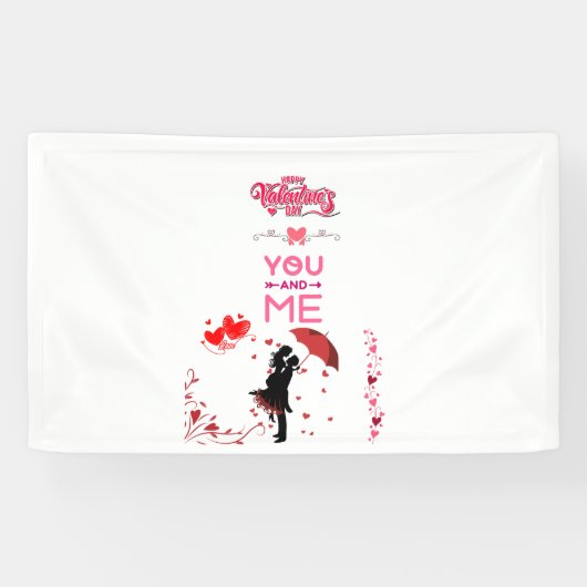 Happy Valentine’s Day – You and Me Romantic Love  Spandoek (Horizontaal)
