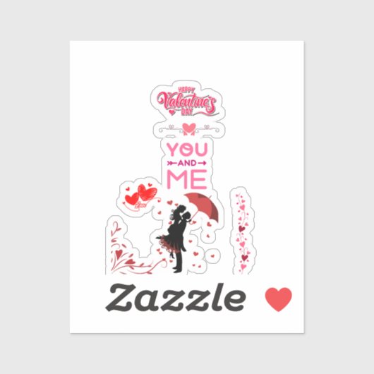 Happy Valentine’s Day – You and Me Romantic Love  Sticker (Vel)