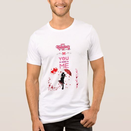 Happy Valentine’s Day – You and Me Romantic Love Tri-Blend Shirt (Voorkant)