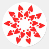 Happy Valentine’s Star Hearts Round Sticker (Voorkant)