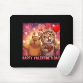 Happy Valentines 2026 Cute Cat Capybara Party Art  Muismat (Met muis)
