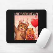 Happy Valentines 2026 Cute Cat Capybara Party Art Muismat (Met muis)