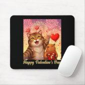Happy Valentines 2026 Cute Cat Capybara Party Art Muismat (Met muis)