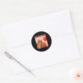 Happy Valentines 2026 Cute Cat Capybara Party Art  Ronde Sticker (Envelop)
