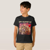 Happy Valentines 2026 Cute Cat Capybara Party Art T-shirt (Voorkant volledig)
