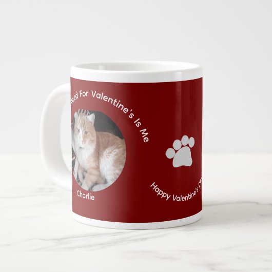Happy Valentine's Cat Photo Love Specialty Mug Grote Koffiekop (Links)