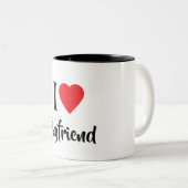 Happy valentine's cute red heart  tweekleurige koffiemok (Voorkant rechts)