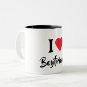 Happy valentine's cute red heart  tweekleurige koffiemok (Voorkant links)