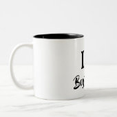 Happy valentine's cute red heart  tweekleurige koffiemok (Links)