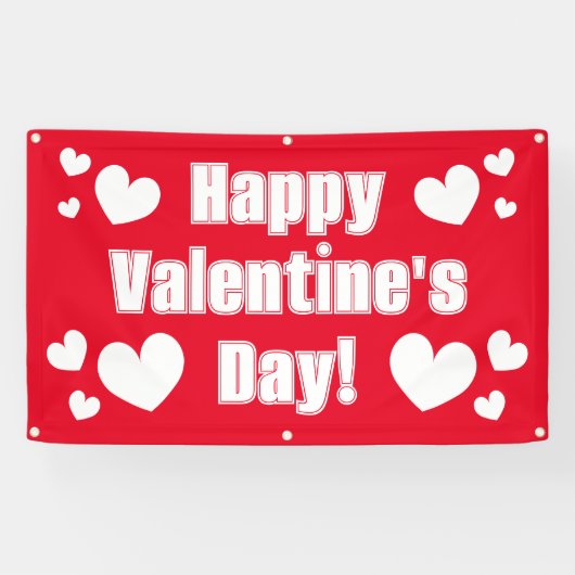 Happy Valentine's dag banner voor winkel of bedrij (Horizontaal)