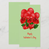 Happy Valentine's dagkaart Bedankkaart (Voorkant / Achterkant)