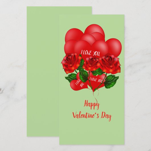 Happy Valentine's dagkaart Bedankkaart (Voorkant / Achterkant)