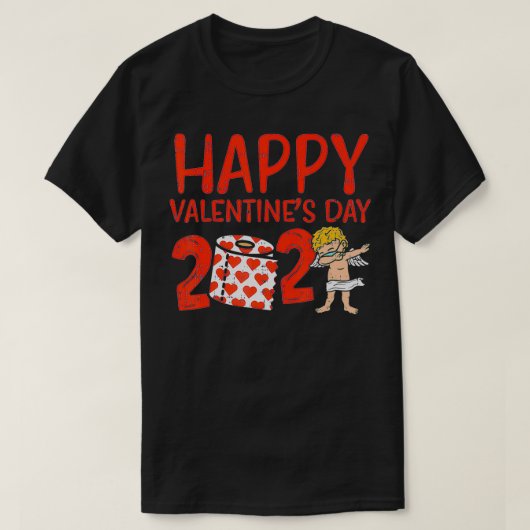 Happy Valentines Day 2021 Cupid Face Mask Quaranti T-shirt (Design voorkant)