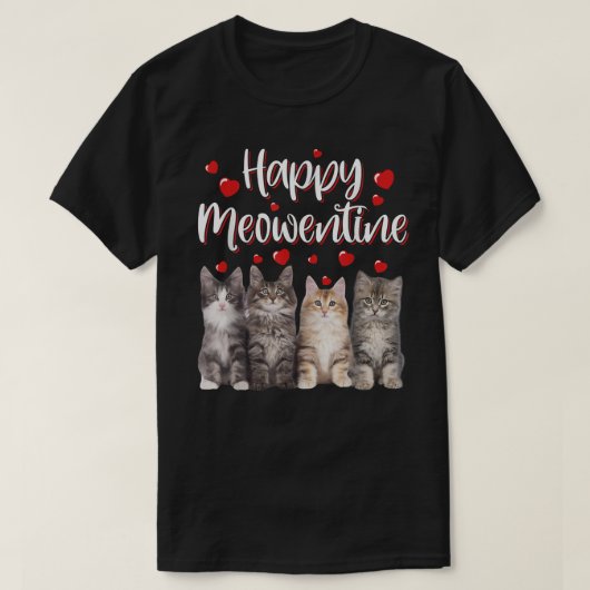 Happy Valentines Day 2022 Cute Cats Kitten Matchin T-shirt (Design voorkant)