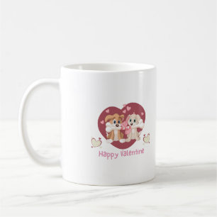Happy Valentine's Day 2024 Funny Dogs Schattige Koffiemok