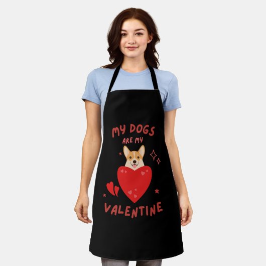 Happy Valentine's Day 2024 - Funny Lover Dogs Afbe Schort (Gedragen)