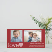 Happy Valentines Day - 2 foto's - horizontaal Feestdagenkaart (Staand voorkant)